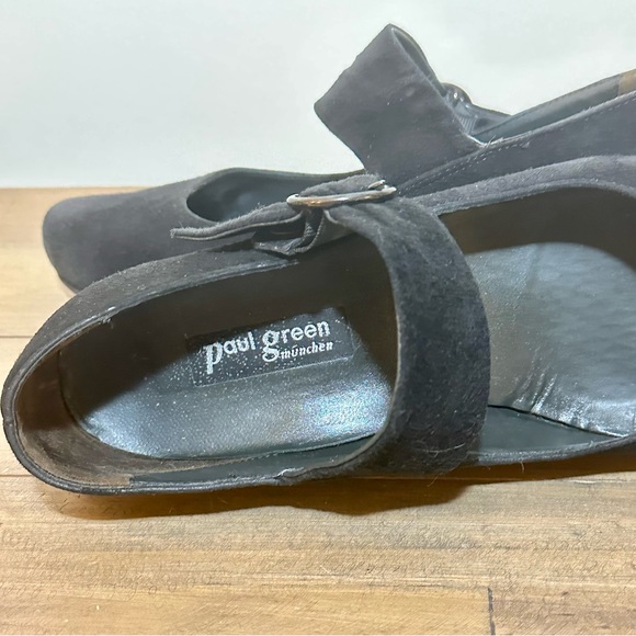 Paul Green black suede Mary jane with low wedge heel US size 10 - Picture 10 of 10